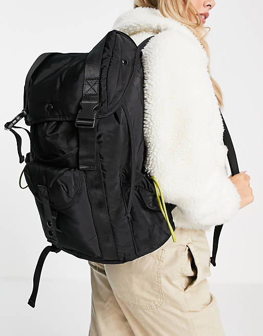 Topshop oversized backpack in black | ASOS