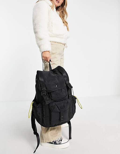 Topshop oversized backpack in black | ASOS