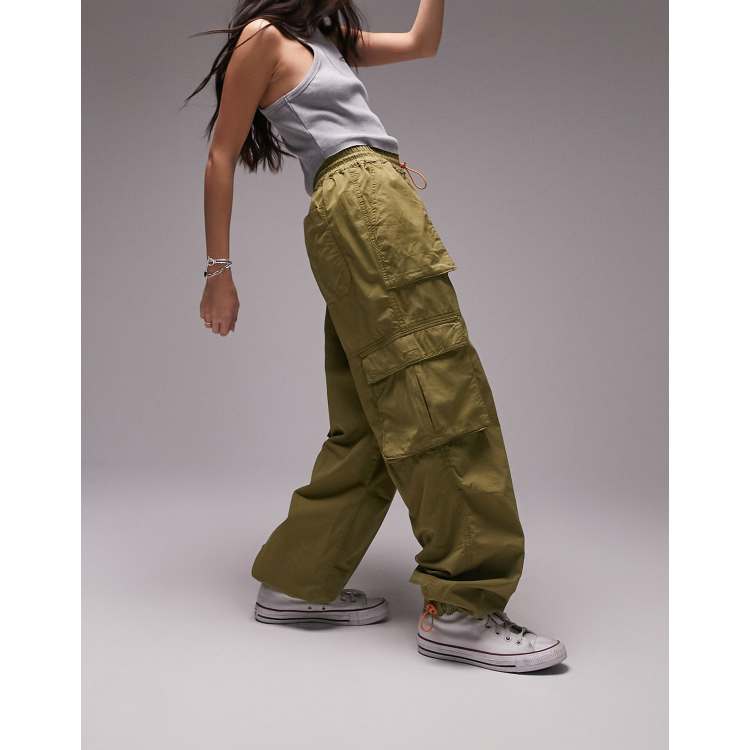 Topshop khaki clearance utility trousers