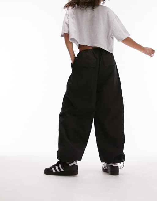 Basic Pleasure Mode oversized cargo pants with drawstring waist in ecru