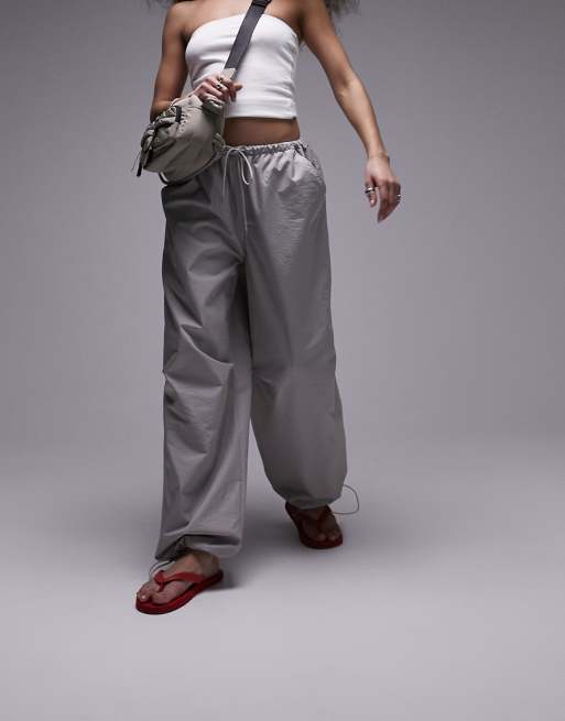 Basic Pleasure Mode oversized cargo pants with drawstring waist in ecru