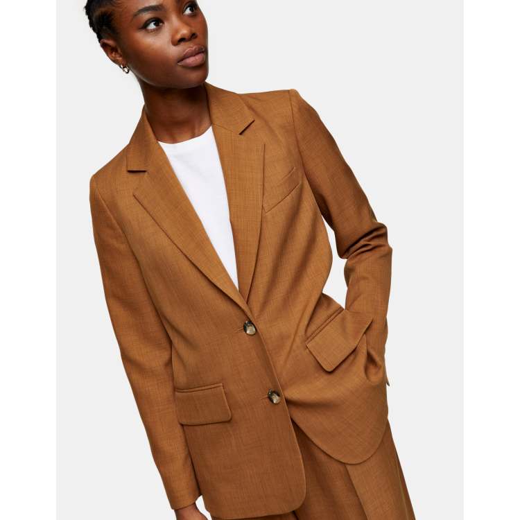 Topshop camel clearance blazer