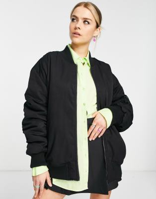 black bomber jacket women's
