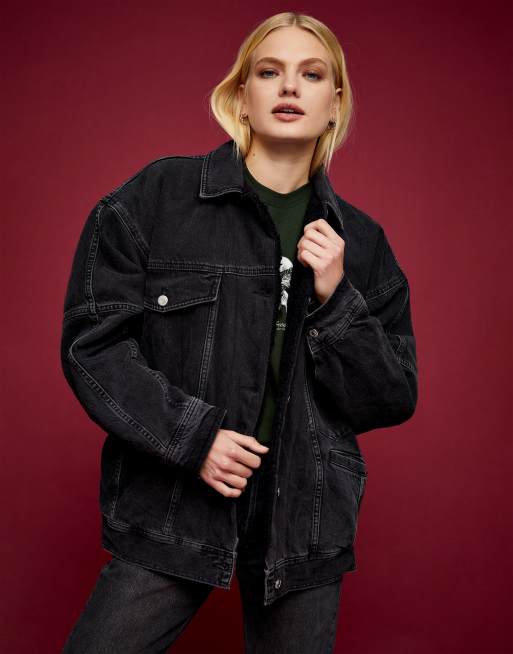 Oversized borg shop trucker jacket