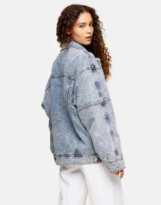 topshop borg lined denim jacket