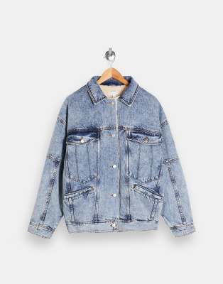 topshop borg lined denim jacket