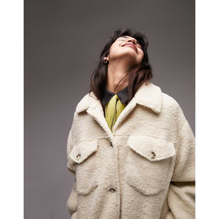 Topshop hybrid borg jacket sale
