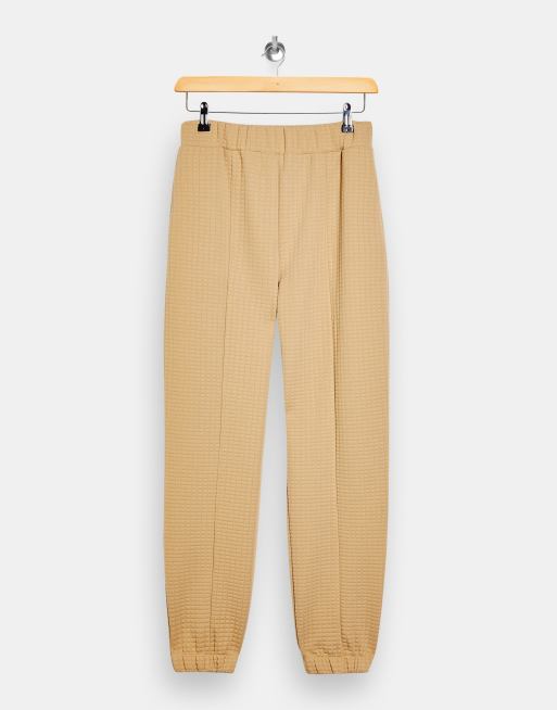 Camel quilted joggers new arrivals