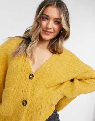 Topshop on sale mustard cardigan