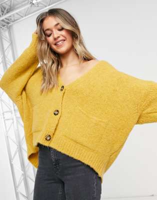 asos yellow cardigan