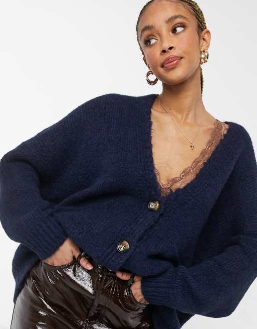 Oversized hotsell navy cardigan