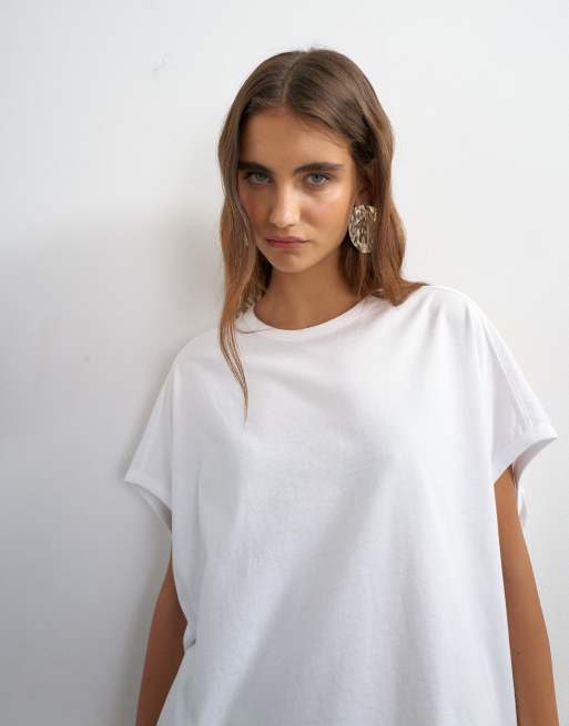 Topshop oversized cirkel-tanktopp i vitt, 3 av 4