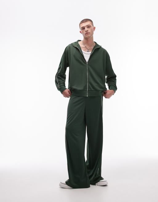 Topshop - Oversized co-ord set met dubbele bies in sportief groen