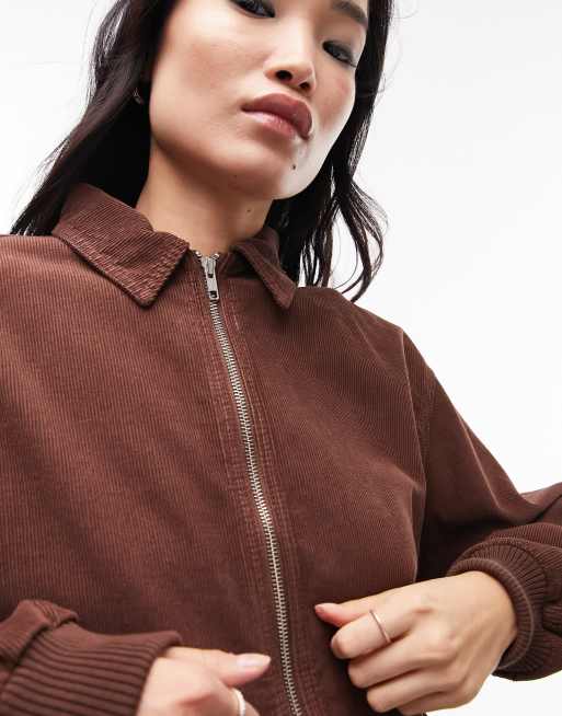Corduroy zip up jacket topshop on sale