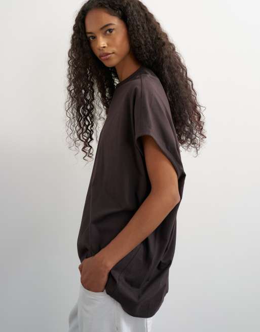 Topshop oversized colour block circle tank in brown, 2 of 4