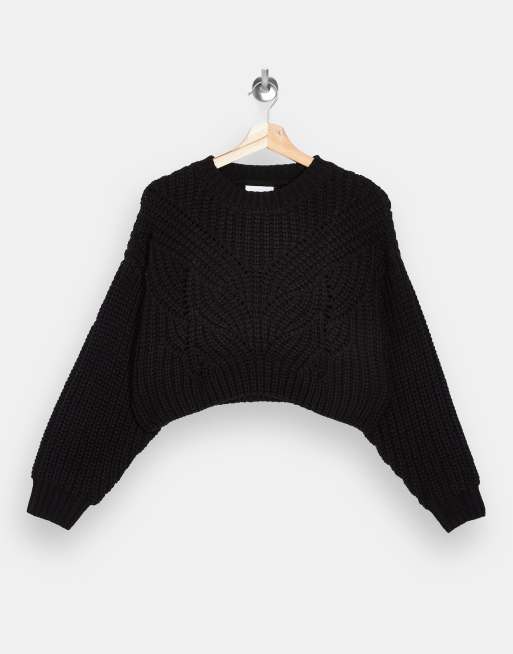 Black crop shop top sweater