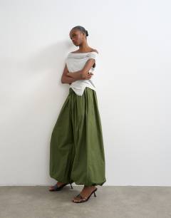 Oversized cuff balloon trouser&nbsp;in khaki