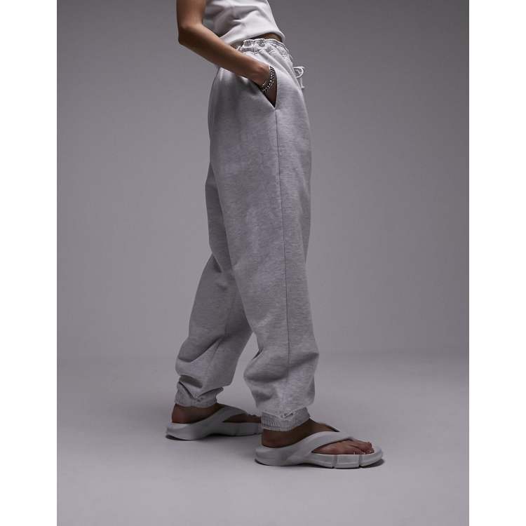 Topshop oversized cuff jogger in grey marl ASOS
