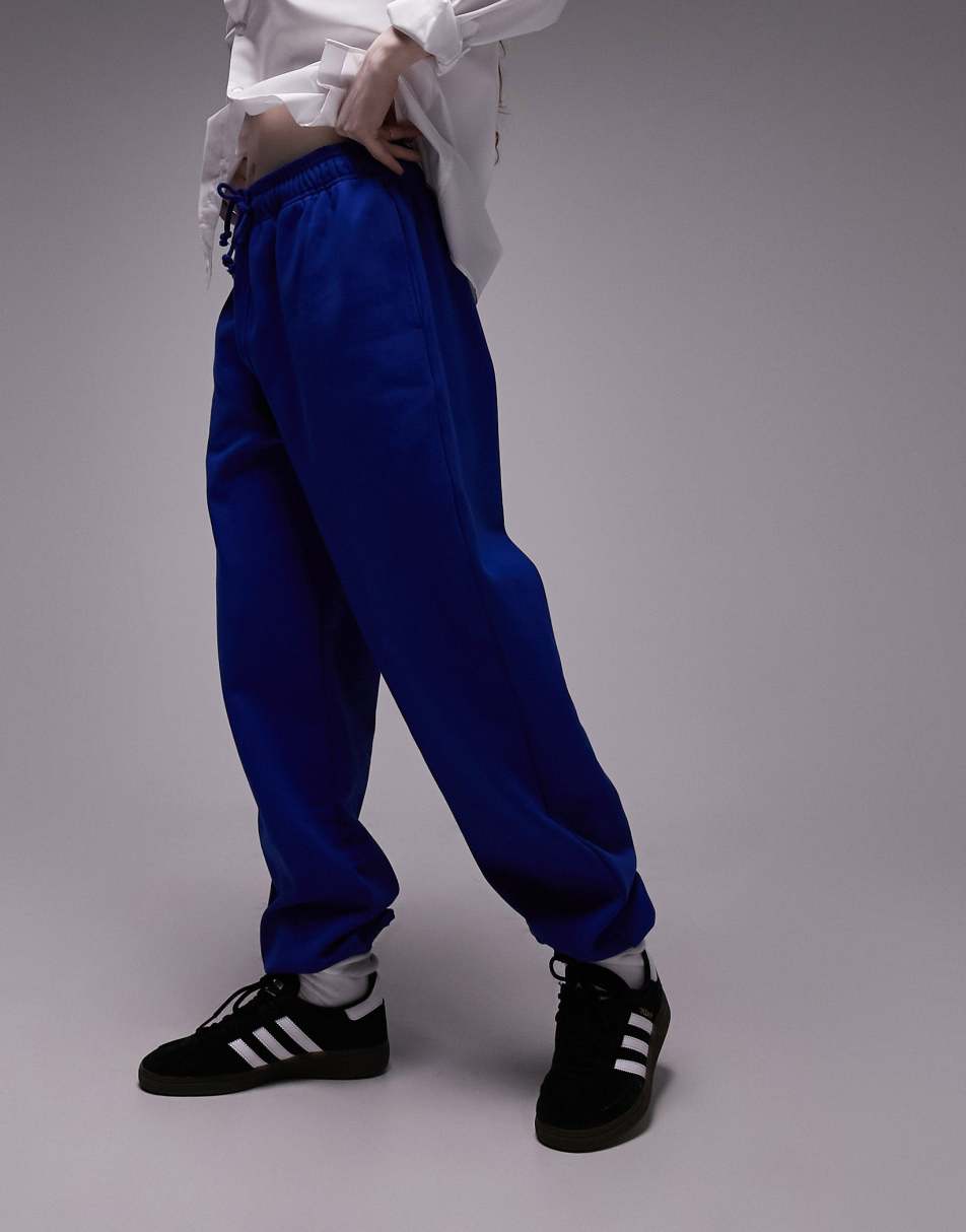 Topshop oversized cuffed jogger in cobalt atlaspt