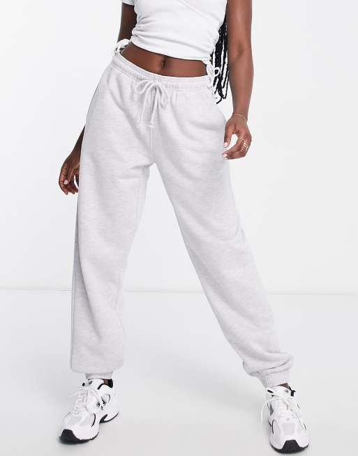 Grey oversized cuffed joggers hot sale