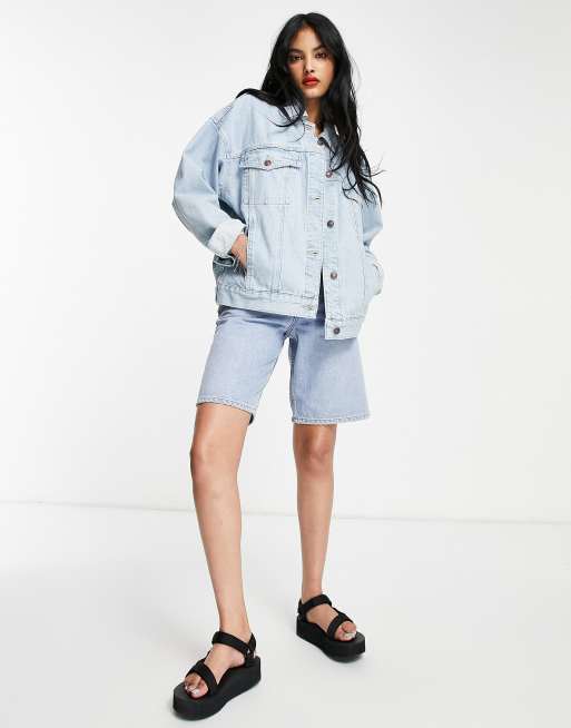 oversized denim jacket in bleach ASOS