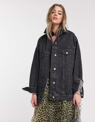 Topshop oversized denim jacket in 