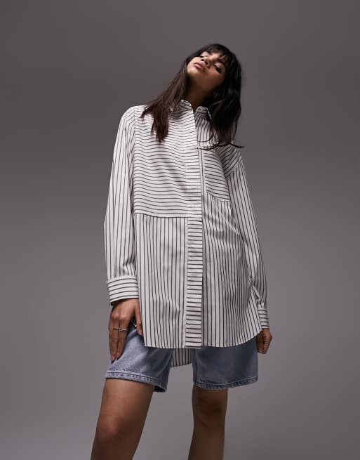 Black and white 2024 striped shirt topshop