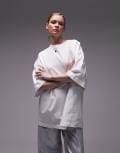 [Topshop] Topshop oversized drop shoulder tee in white M WHITE