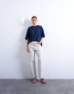 Topshop Oversized Dropped Shoulders Tee In Multi
