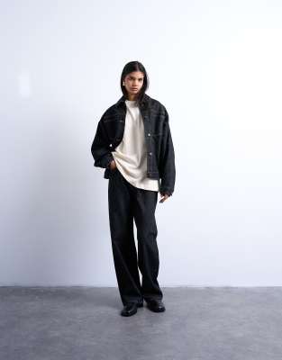 Topshop Oversized Dropped Shoulders Tee In Neutral