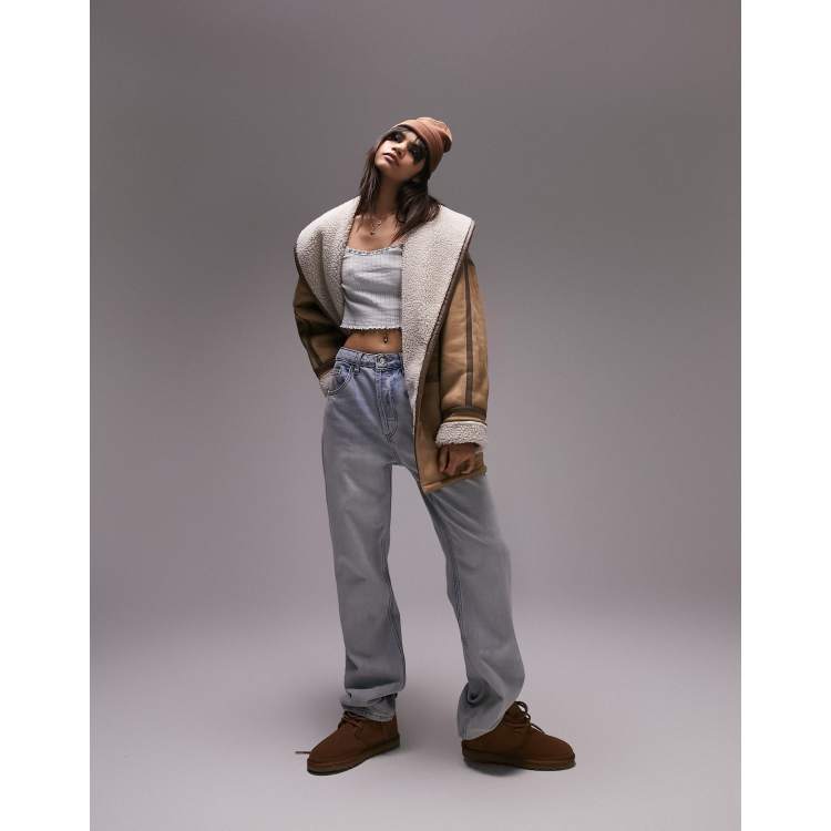 Tan car coat top