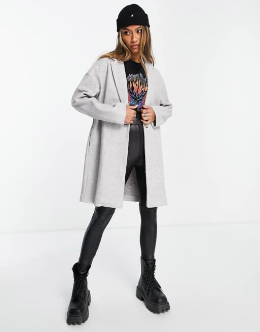 Topshop long 2025 grey coat