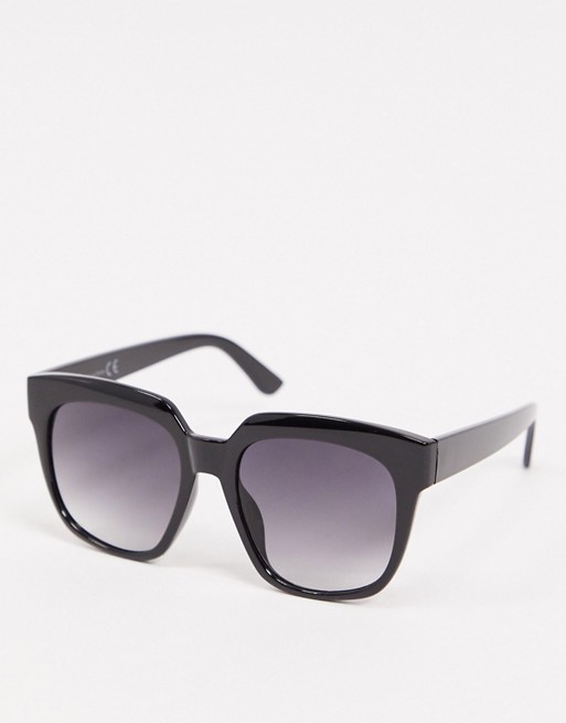 Topshop oversized frame sunglasses in black