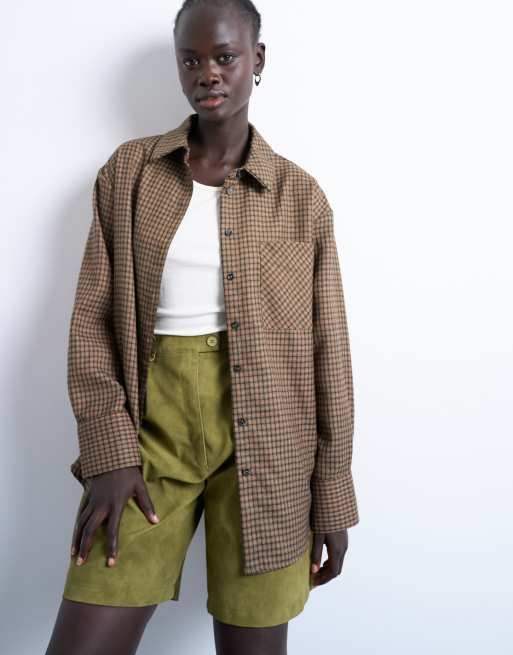 Topshop - Oversized geruit overhemd in heritage ruit