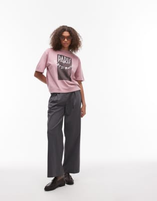 TOPSHOP OVERSIZED GRAPHIC PARIS T-SHIRT