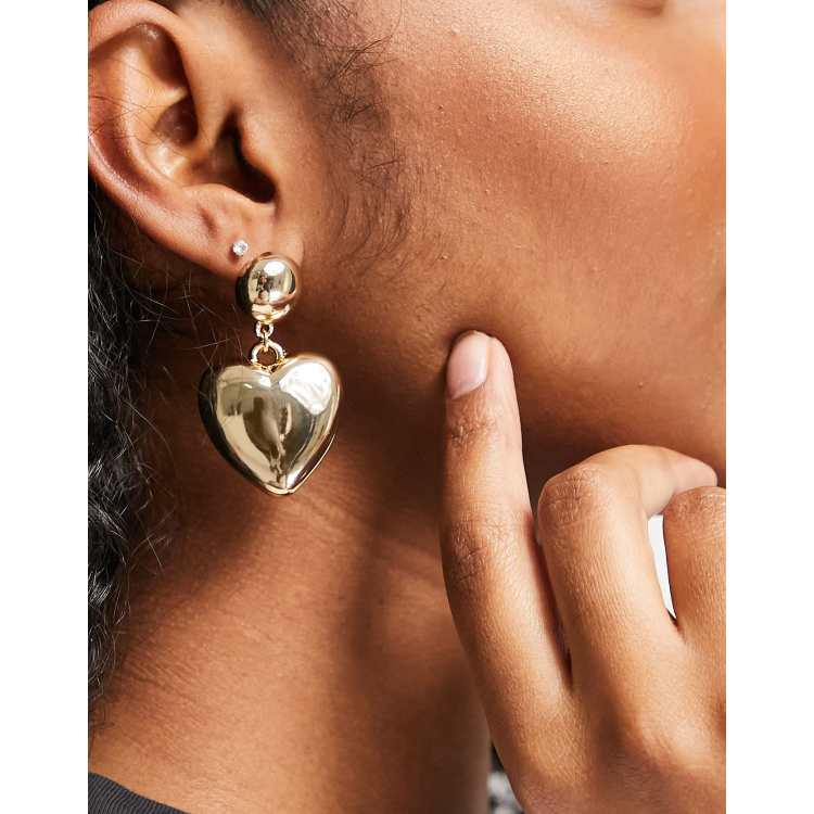 Heart drop earrings cheap