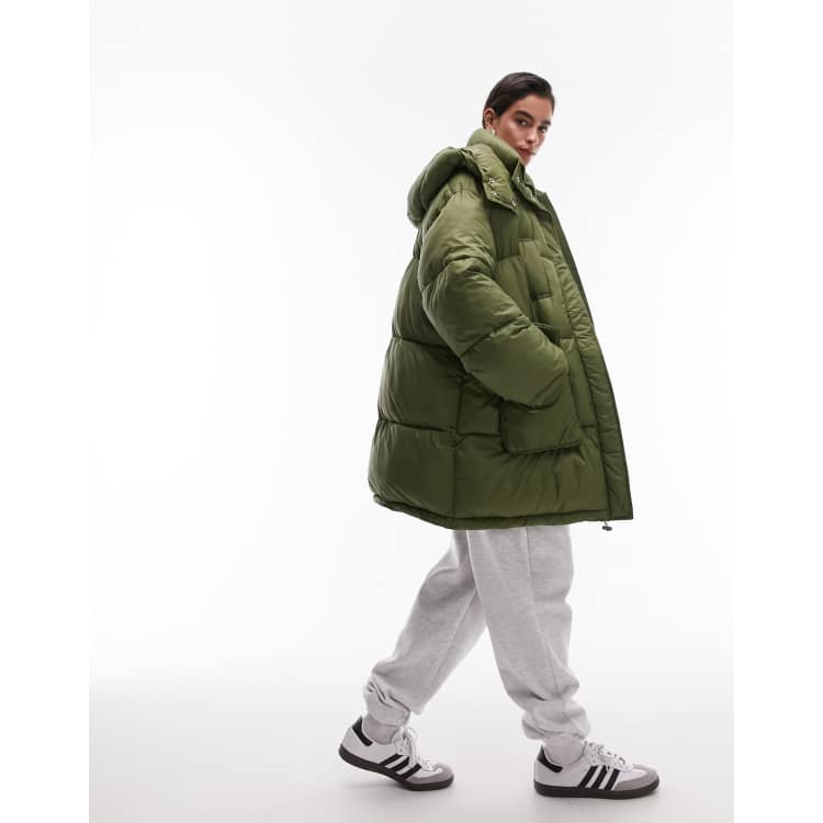 Zara khaki puffer jacket new arrivals