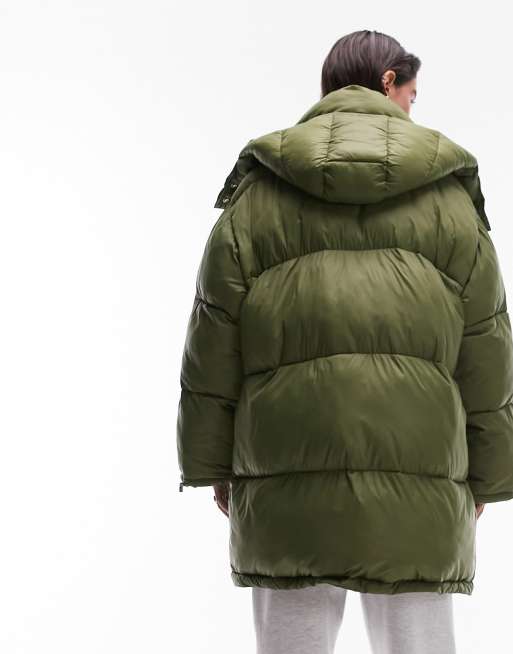 Topshop green outlet puffer jacket