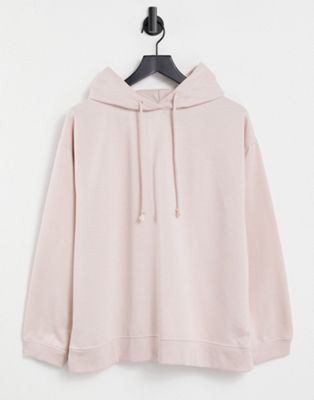 Topshop oversized hoodie in pale pink
