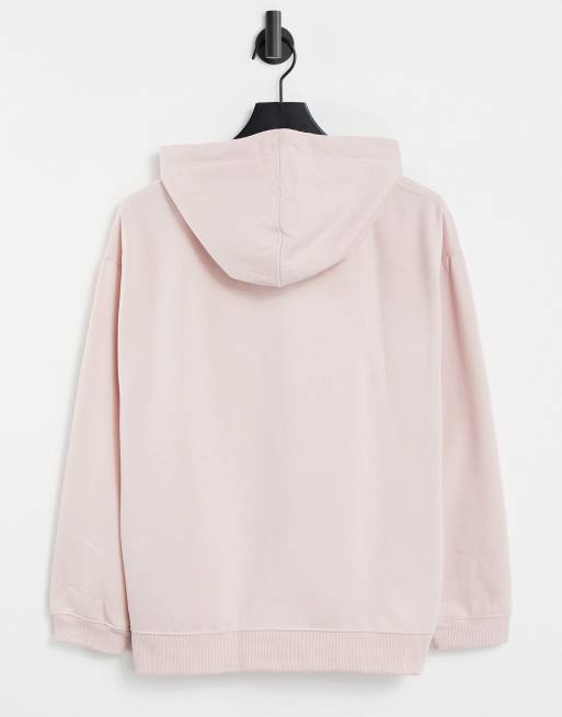 Topshop oversized hoodie in pale pink