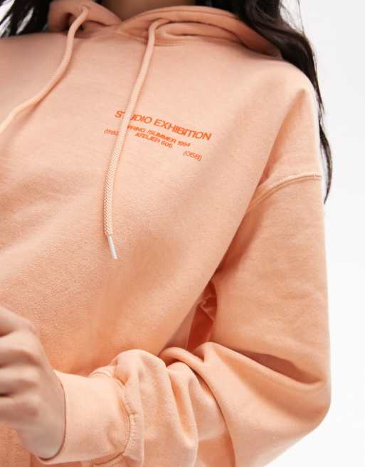 Topshop Oversized hoodie met stadsprint en vintage wassing in