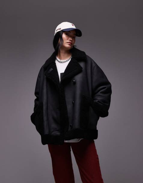 Topshop - Oversized jas in zwart - view 1