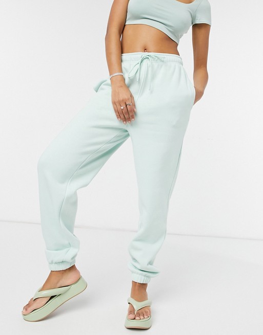 Topshop oversized jogger in mineral blue
