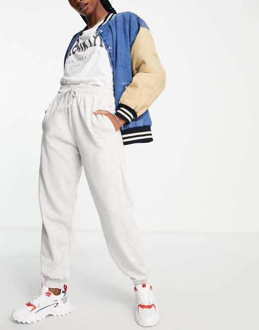 Topshop - Oversized joggingbroek in jaren 90-stijl in gemêleerd grijs