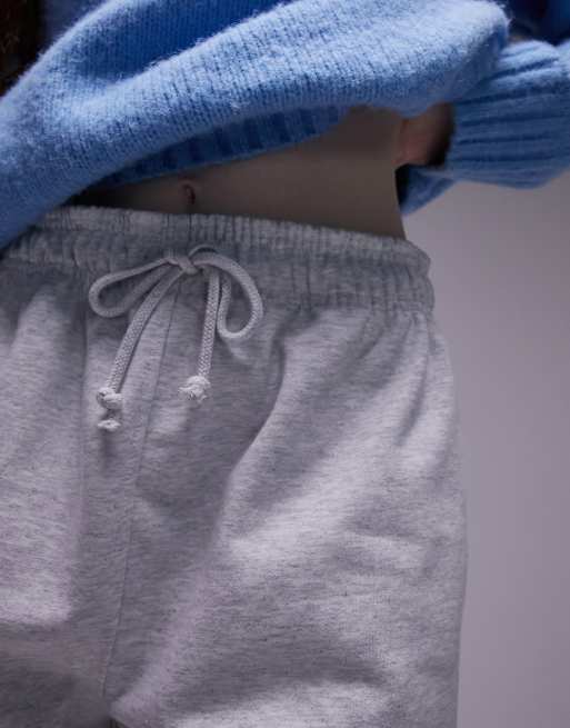 Topshop - Oversized joggingbroek met boorden in gemêleerd grijs, 4 van 4