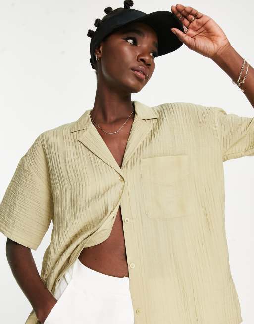 Topshop - Oversized let resortskjorte i oliven