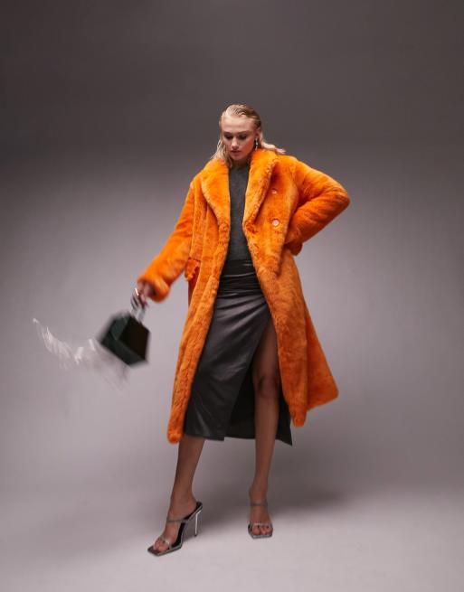 Orange on sale fluffy coat