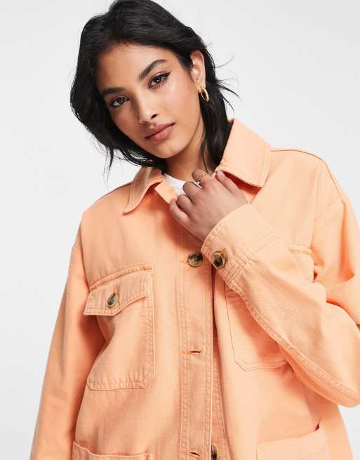 Orange denim jacket topshop cheap