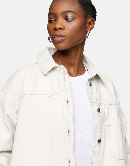 Topshop oversized denim shacket cheap