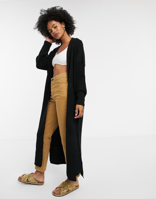 Topshop maxi cardigan in black